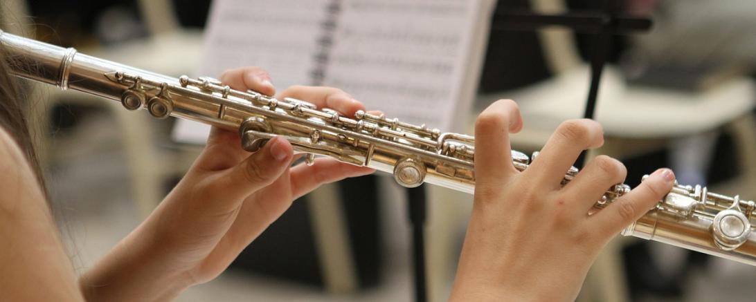 Hier sieht man eine Querflöte.