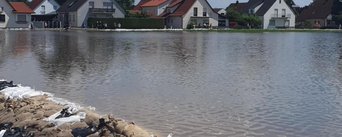 Hochwasser 2024 Auchsesheim Dienstag