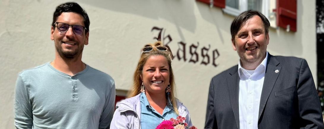 Familie Wetetmann und 1. Vorsitzender Axel Schönmüller