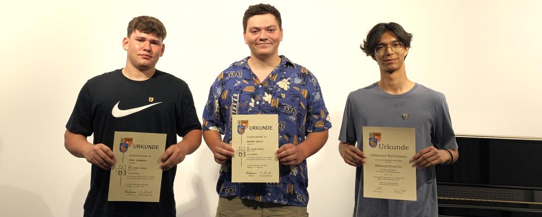 v. l. Paul Schnehle, Maximo Schulz, Johannes Buchmann, es fehlt: Maximilian Grasse, Maximilian Götz