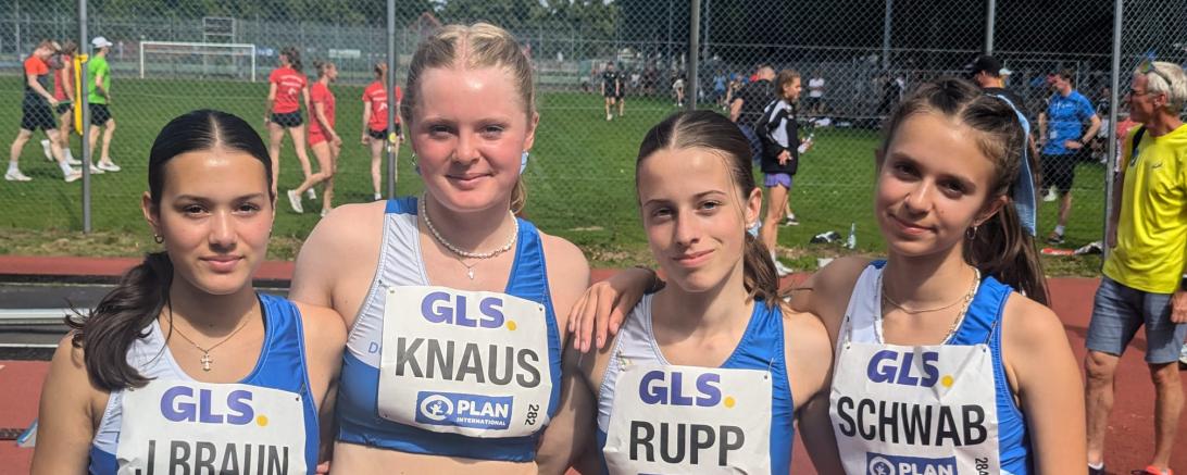 Hier sieht man die Läuferinnen der LG Donau-Ries bei den Deutschen Meisterschaften.