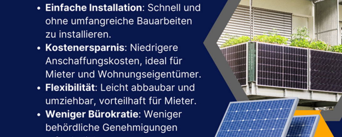 Mit einem Balkonkraftwerk können Sie einen persönlichen Beitrag zum Klimaschutz leisten, indem Sie Sonnenenergie nutzen, um selbst Strom zu erzeugen. Darüber hinaus bietet ein Balkonkraftwerk auch den Vorteil, dass Sie unabhängiger von großen Stromanbietern sind und die Stromversorgung selbst bestimmen können. So schützen Sie sich vor Preisschwankungen und können langfristig Kosten sparen, da weniger Strom vom Energieversorger bezogen werden muss.  Darum bietet ein Balkonkraftwerk praktische Vorteile sowohl