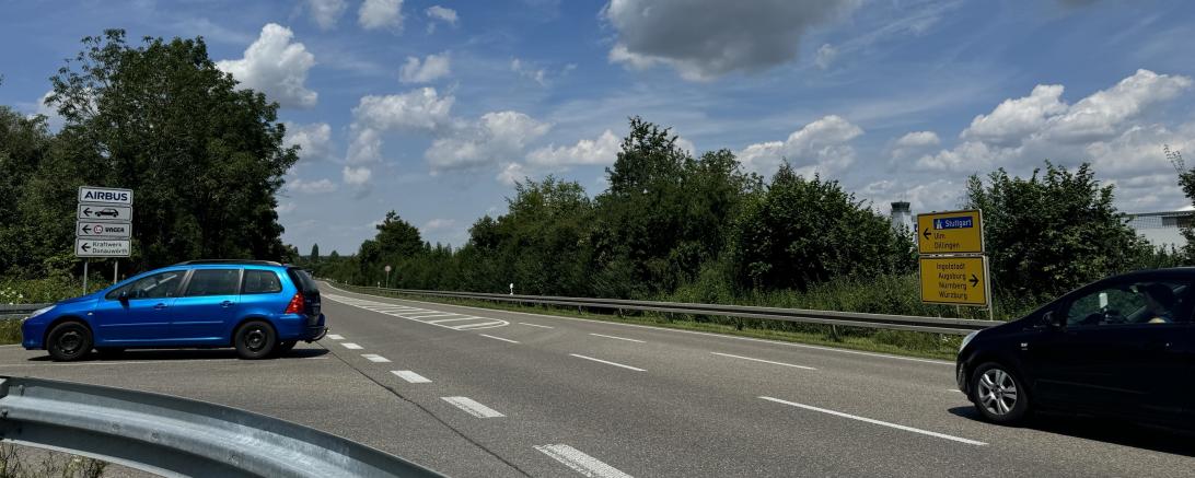 Die Anschlussstelle Industriestraße Donauwörth.