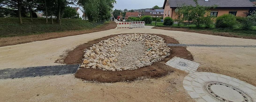 Hier sieht man die Baumaßnahmen am Wemdinger Schützenring.