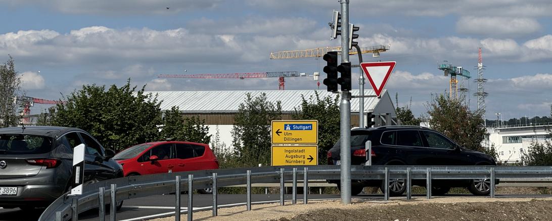 Ampel an der B16 in Donauwörth 