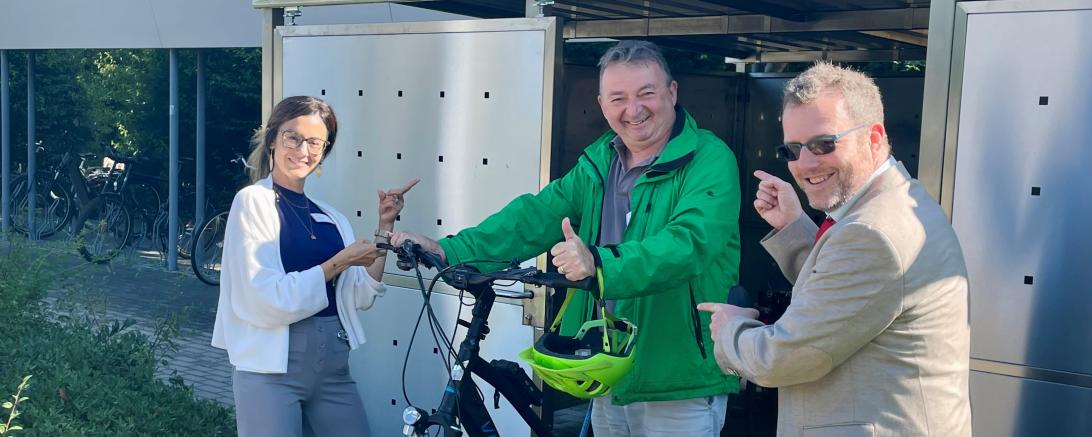 Die neue Fahrradgarage des Bezirkskrankenhaus Donauwörth.