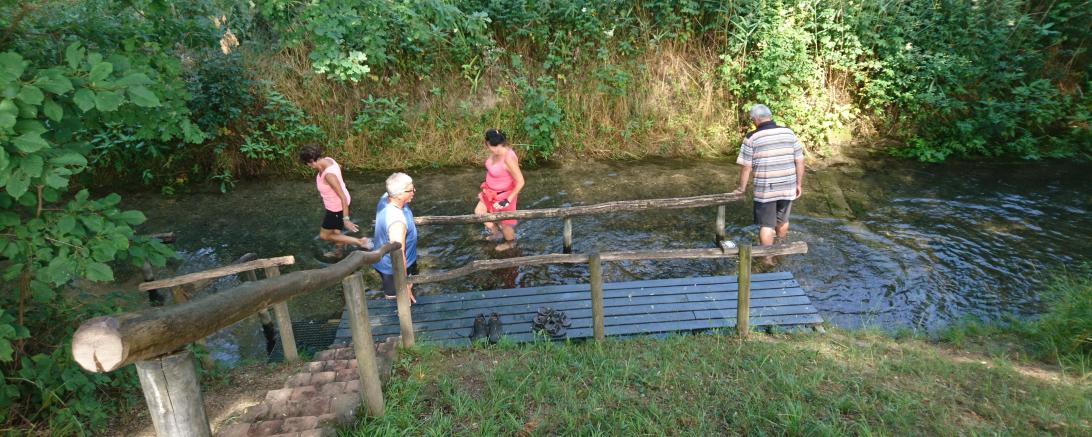 Am Natur-Kneipp-Becken gibt es auf dem Weg nach Höchstädt eine willkommene Erfrischung für die Radler.