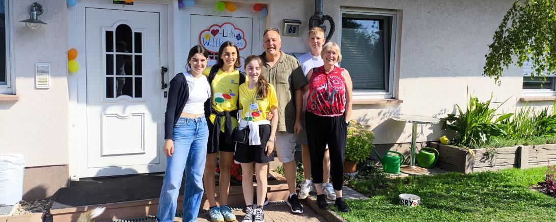 Gastfamilie bei Ankunft Gasttochter