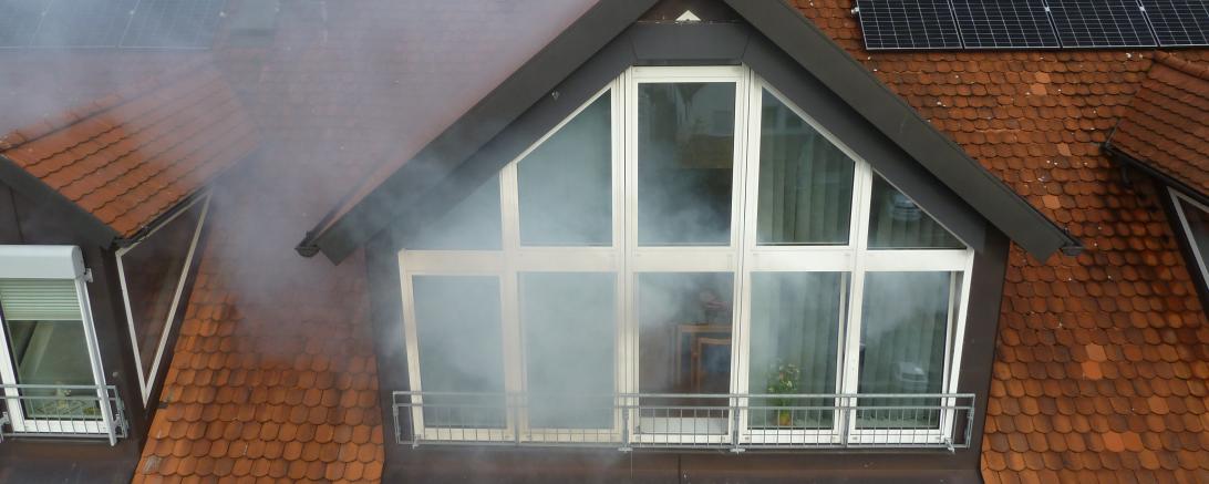 Für mehr Realismus kam während der Übung auch eine Nebelmaschine zum Einsatz.