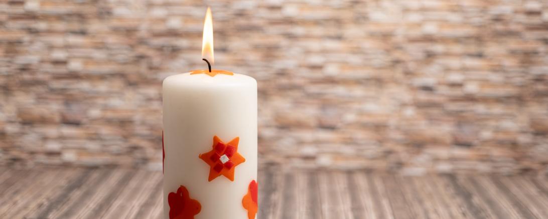 Selbst gestaltete Kerze