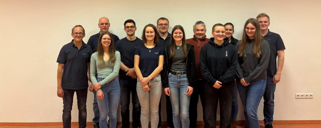 Hier sieht man die neue Vorstandschaft der Blaskapelle Lehmingen.