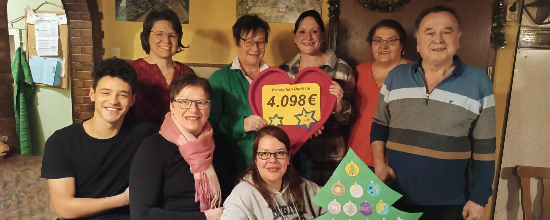 Hier sieht man die Spendensumme.