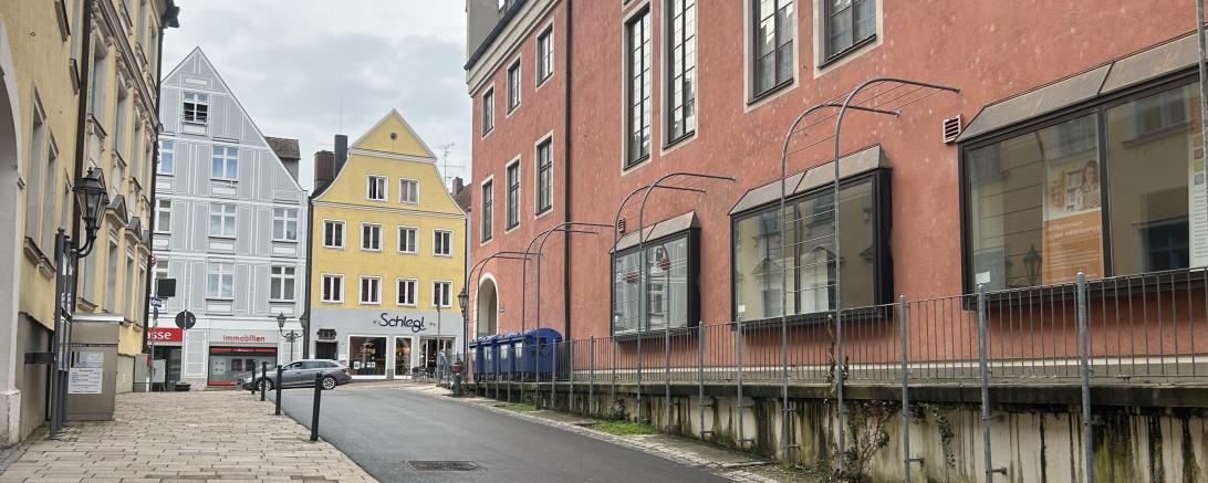 Blick auf den Merkurplatz in Donauwörth. 
