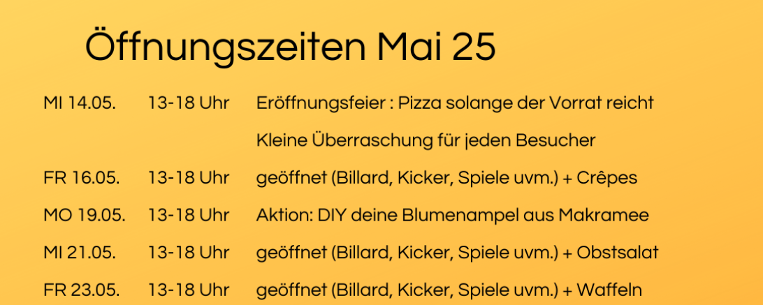 Öffnungszeiten Treasure 