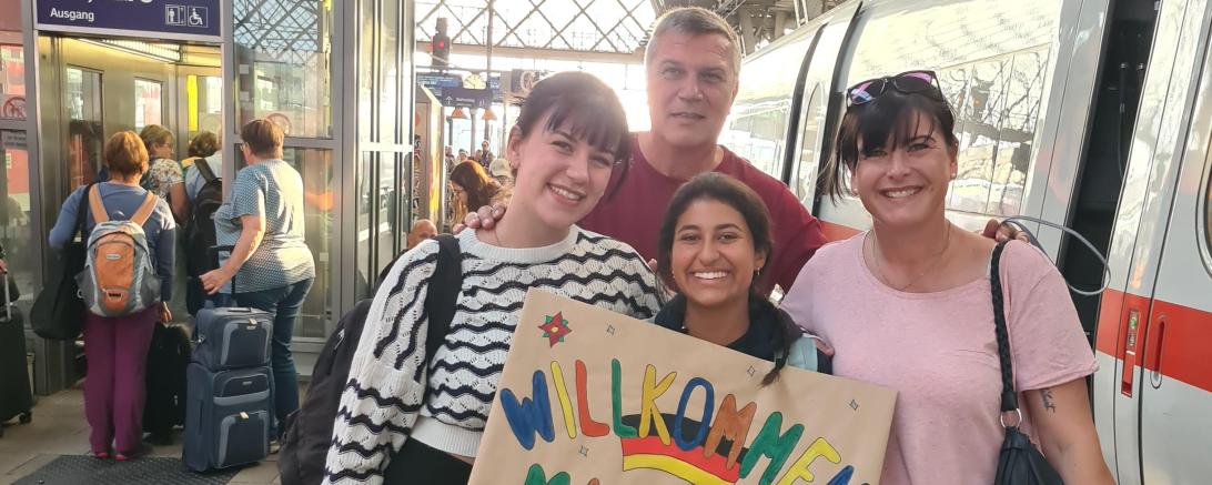 Ein herzliches Willkommen in der Gastfamilie.