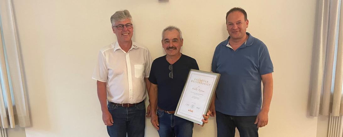 Walter Reitsam Goldener Meisterbrief