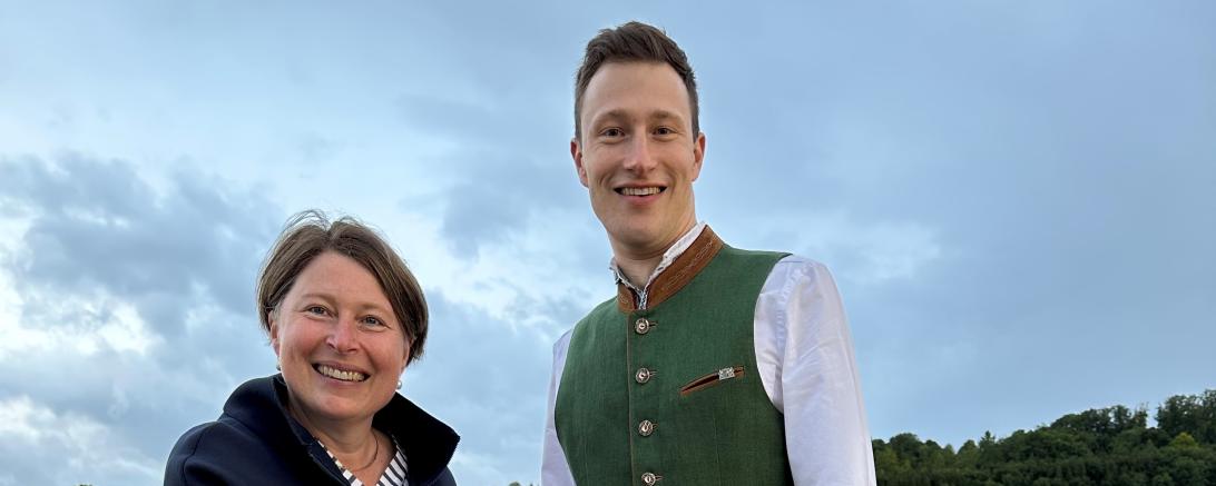 JU-Kreisvorsitzender Marco Pulci und Claudia Marb nach dem Feuerwehrfest in Hürnheim: Die Junge Union Donau-Ries unterstützt geschlossen ihre Landratskandidatur. 