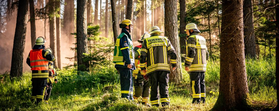 Waldbrandübung im Mertinger Forst. 