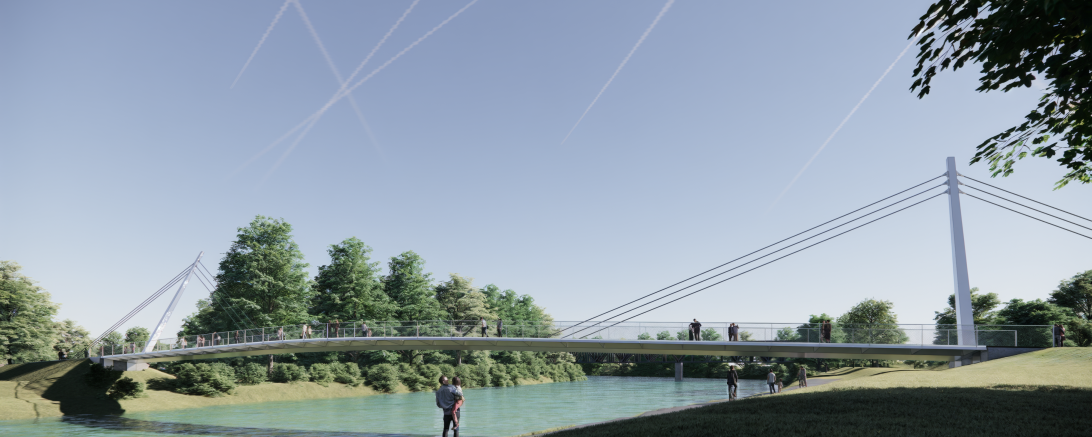 Blick auf die neue Donaubrücke 