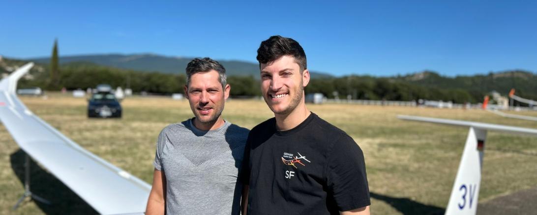 David Bauder (links) und Stefan Langer kämpften im südfranzösischen St. Auban um den WM-Titel beim Segelflug-Grand-Prix. 