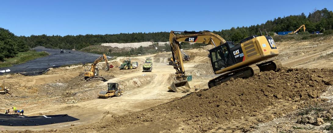 Die Erweiterung der Deponie Binsberg geht zügig voran.