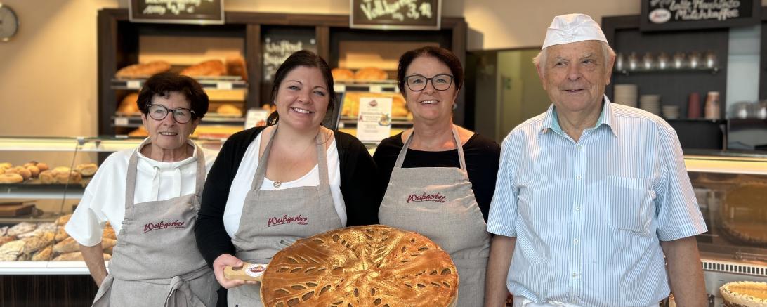 Drei Generationen Bäckereitradition: Friedel Penn-Weißgerber, Lena Scherer, Kerstin Lasser und Willi Weißgerber (v.l.).