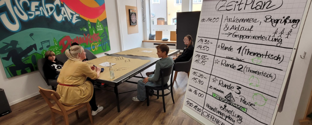 Beim „World Café“, einem bekannten Beteiligungsformat, hatten Jugendliche zwischen 12 und 18 Jahren am Samstag, den 27. September 2025, im Jugendcafe Donauwörth die Gelegenheit, genau darüber ins Gespräch zu kommen. Diese Chance nutzten sie mit großem Engagement und vielen frischen Ideen.