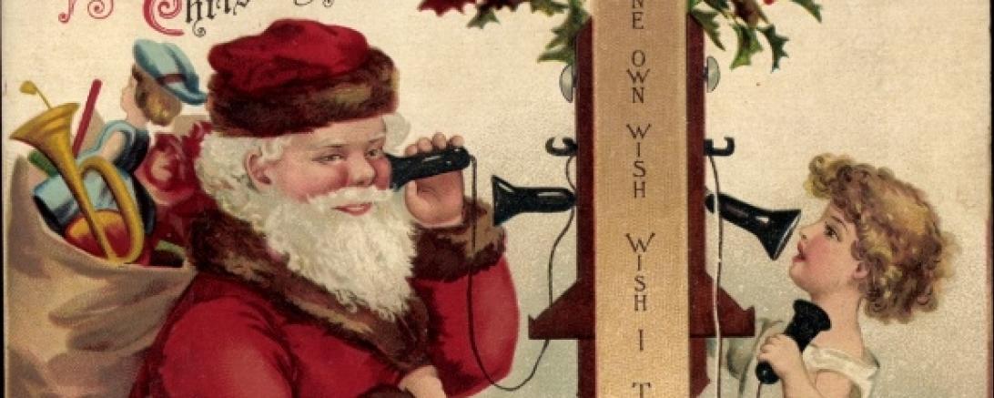 Historische Weihnachtskarte um 1900.