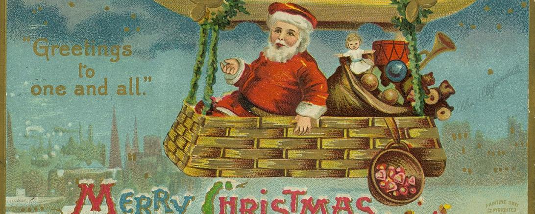 Historische Weihnachtskarte um 1900.