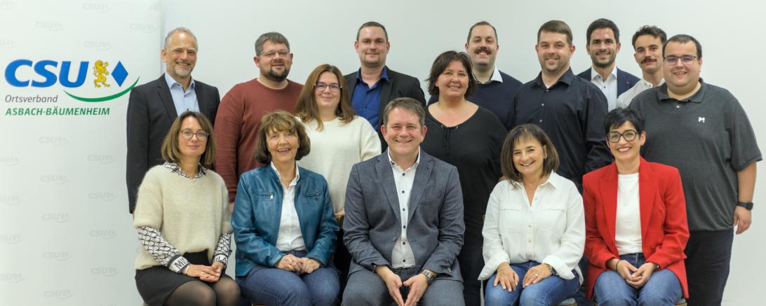 Die Kandidaten des CSU-Ortsverbandes Asbach-Bäumenheim für die Gemeinderatswahl am 08. März 2026. Auf dem Bild fehlt Daniel Bügelsteiber