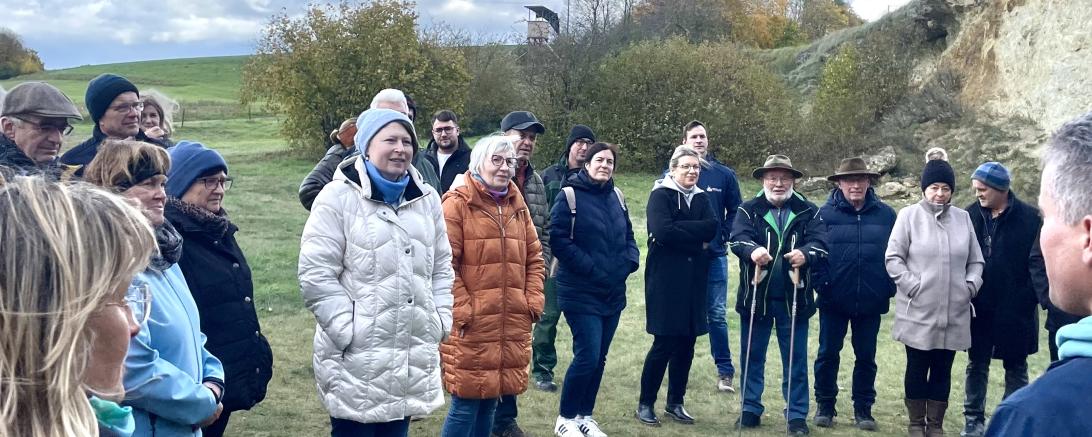 Claudia Marb auf ihrer Zuhörtour.
