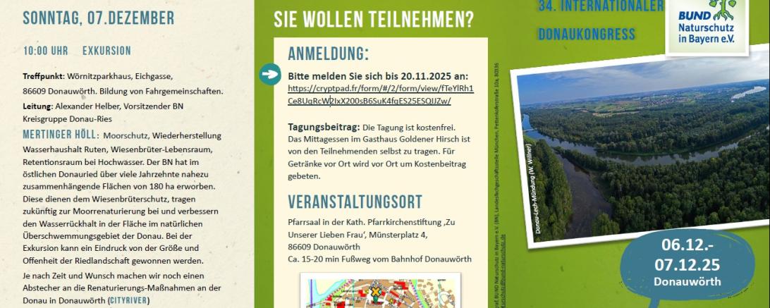 Am 6. und 7. Dezember 2025 findet der Internationale Donaukongress in Donauwörth statt.