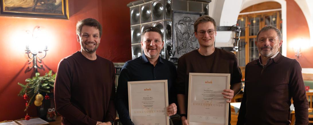 Auf dem Bild zu sehen (von links): Michael Steger, Benjamin Merz, Paul Bissiger und Siegfried Steger. 