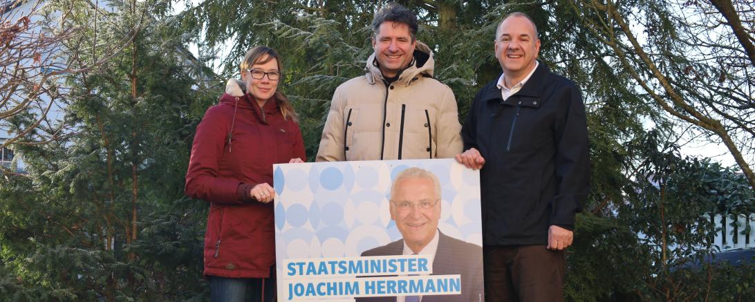 CSU-Ortsvorsitzende Maximiliane Böckh, OB-Kandidat Udo Dreher und Stellvertreter Karl Scherlin laden herzlich zum Neujahrsempfang der CSU Nördlingen ein. 