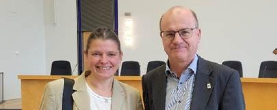 ÖDP-Landesvorsitzende Agnes Becker und der LBV-Vorsitzende Dr. Norbert Schäffer.