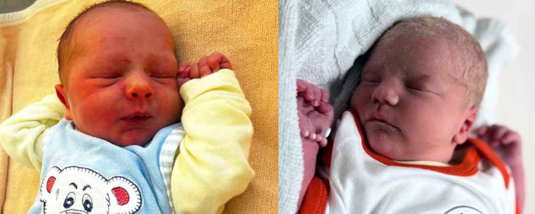 Linus (links) und Hailey sind die Donau-Rieser Babys zum Jahreswechsel.