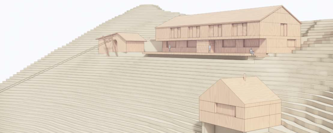 Visualisierung der Nördlinger Hütte nach den Umbaumaßnahmen 