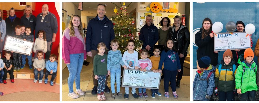 Das Bild zeigt von links den Jakobus-, den St. Franziskus- und den Waldkindergarten.