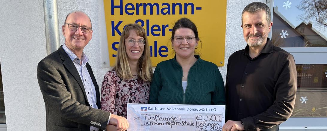 Erwin Seiler (erster Vorstand), Carina Herreiner (Frauenbund), Sabine Ost (Frauenbund), Timm Albert (Fachbereichsleiter)