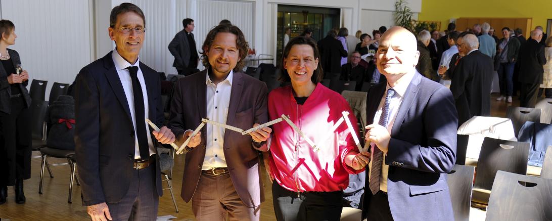 Auf dem Bild zu sehen (von links): Robert Freiberger, Gernot Jungbauer, Doreen Paus und Diakon Markus Müller. 