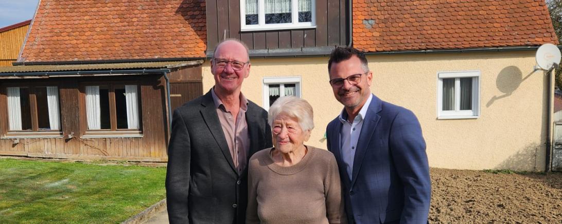 Stellvertreter des Landrates Erwin Seiler, Martha Lichtenstern, Oberbürgermeister Jürgen Sorré
