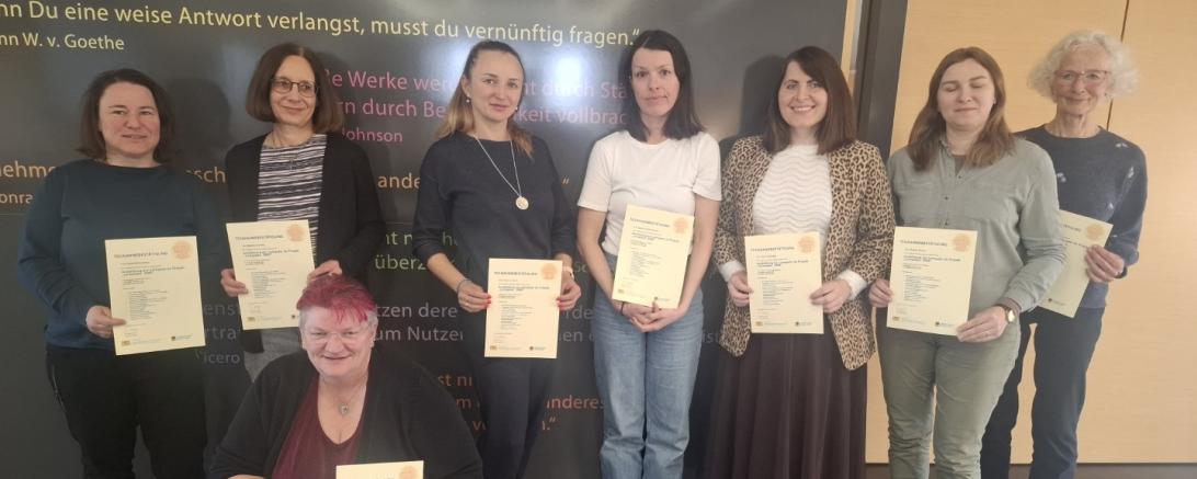 Die neuen Lernpatinnen bei der Abschlussveranstaltung im Landratsamt Donau-Ries.