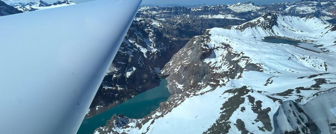 Ausflug in die Berge: Das Panorama der Alpen genoss Segelflug-Pilot David Bauder am vergangenen Wochenende – gestartet ist er am Stillberghof