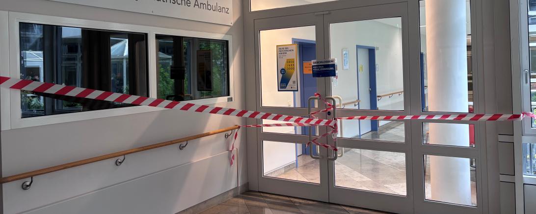 Der Eingang des Bezirkskrankenhauses Donauwörth wurde für zwei Stunden gesperrt.