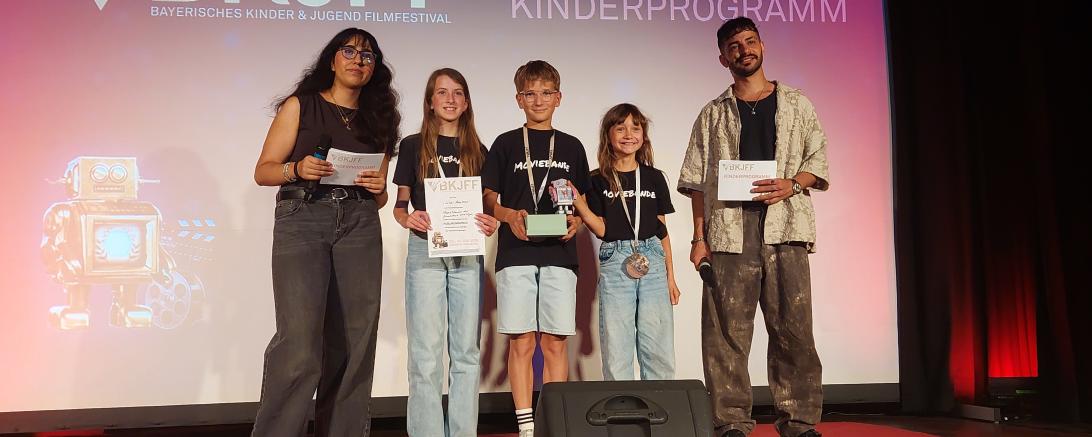 V.l.n.r.: Elke Michaelis, Linda Weißgerber, Aaron Sengenberger, Leni Stöcklein, Hamudie Saleh