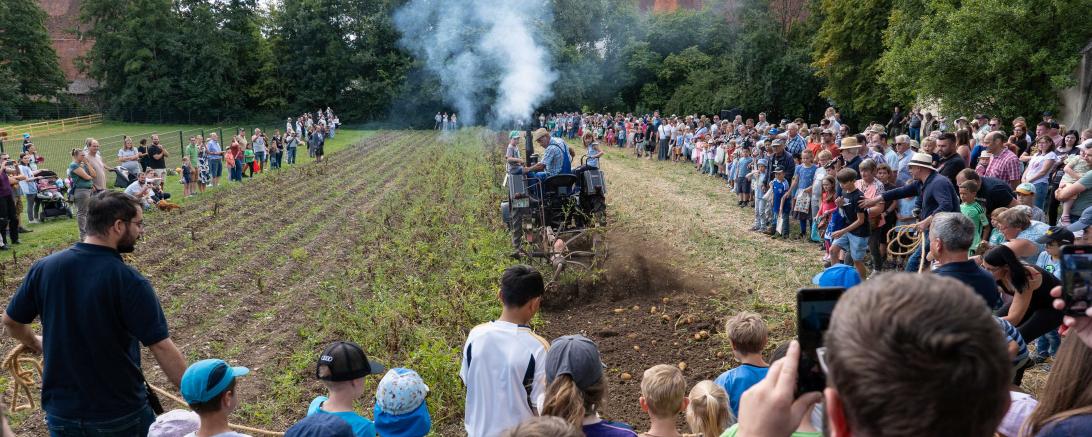 Der Lan-Bulldog des Vereins KulturLand Ries e.V. in voller Fahrt.