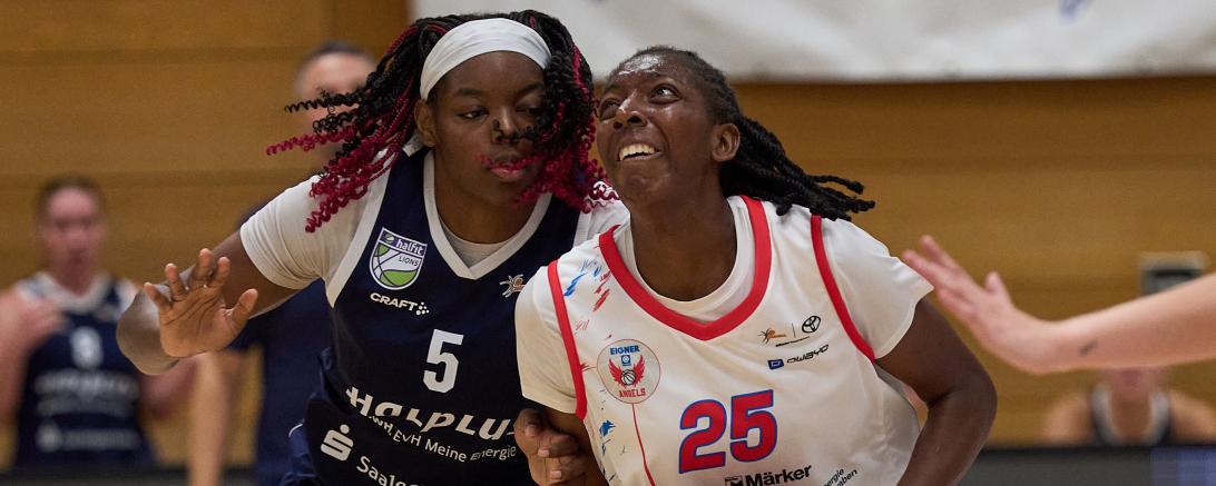 US-Girl Stephanie McBride vom Team der Eigner Angels Nördlingen musste Schwerstarbeit leisten, unter den Körben und machte ihre Sache gut.