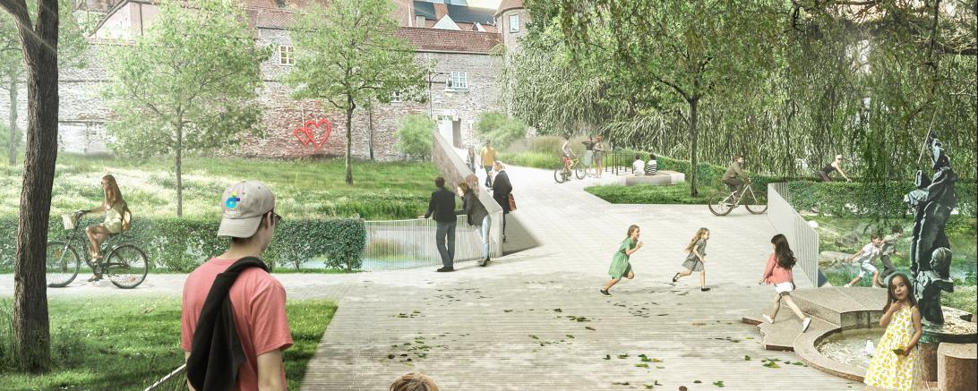 So könnte der neue Steg über den Kaibach in der Donauwörther Promenade aussehen. 