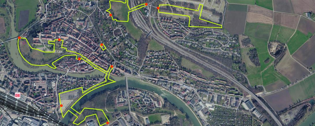 Eingezäunter Bereich bei der Landesgartenschau Donauwörth 2028