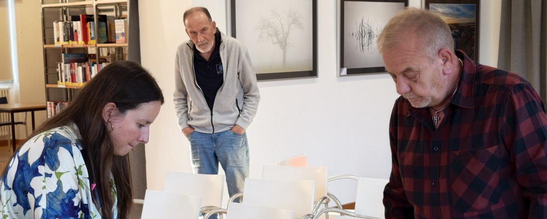 Jessica Becker, Rainer Raizner (im Hintergrund), Thomas Schneid.